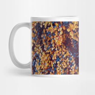 Blue Yellow Petal Leaves Mug